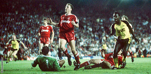 A live football match on TV before the Premier League