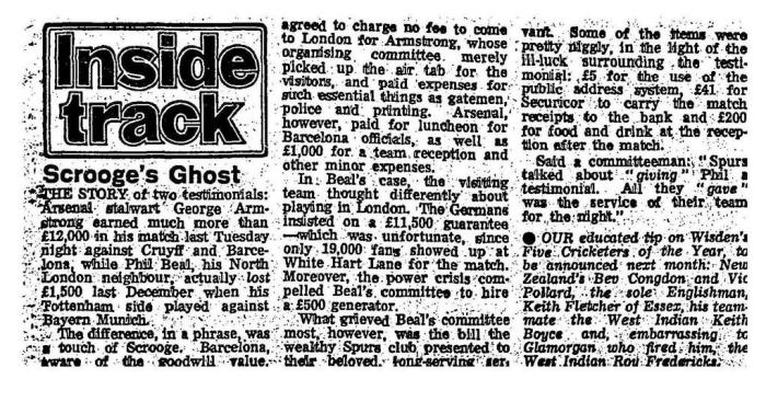 george armstrong testimonial report