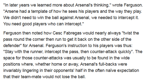 Fergie on how to beat Arsenal