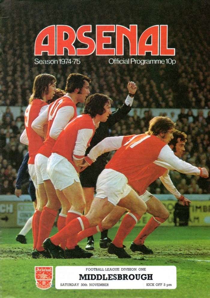 Arsenal Programme cover 1974-75 s